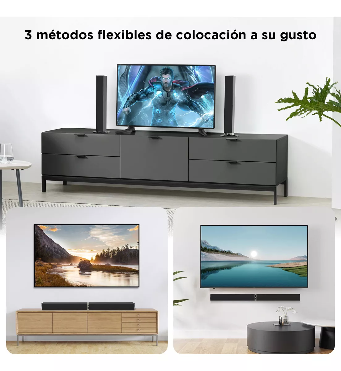 Mzeibo Barra De Sonido, Barras De Sonido Para Smart Tv, Barra De Sonido Bluetooth 5.0 De 60w Y 32 Pulgadas Desmontable Con Conexión Hdmi-arc/óptica/aux, Altavoces Para Tv Y Audio De Cine En Casa