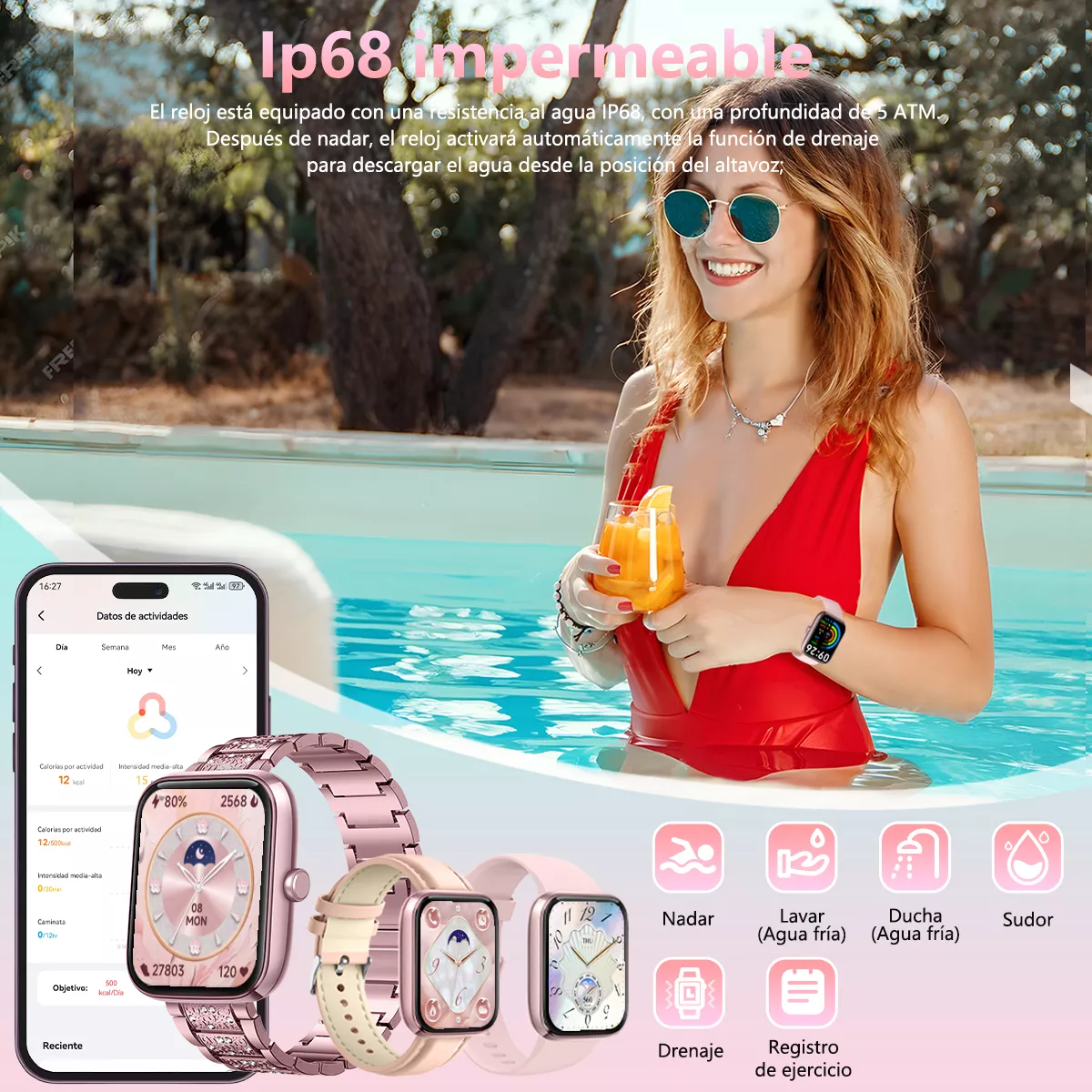 Reloj Smartwatch Mujer Reloj Inteligentes Smart reloj Alexa