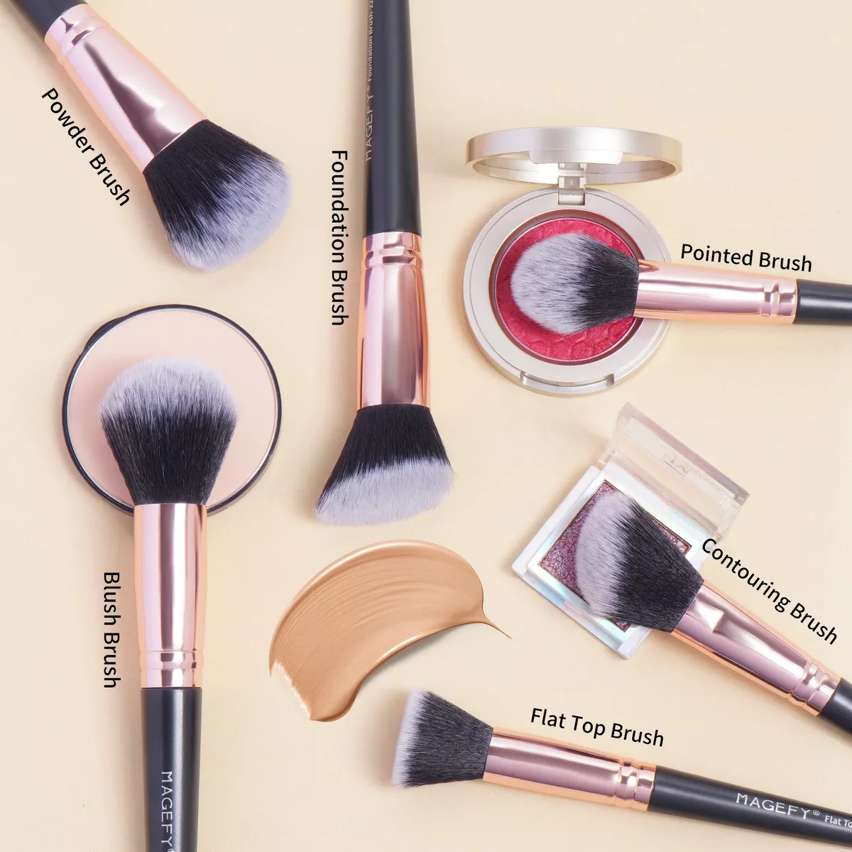 Set 28 Brochas De Maquillaje Profesional Con Estuche Brocha