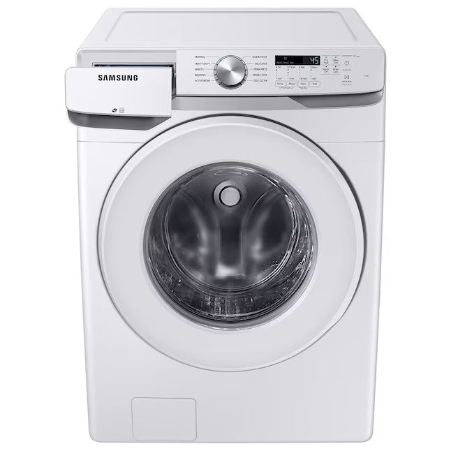 Lavadora de carga frontal apilable de alta eficiencia Samsung de 4.5 pies cúbicos (blanca) ENERGY STAR
