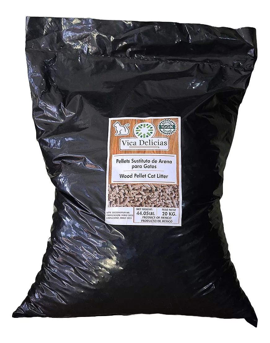 Sustituto De Arena Para Gatos Y Mascotas, Pellets 20 Kg