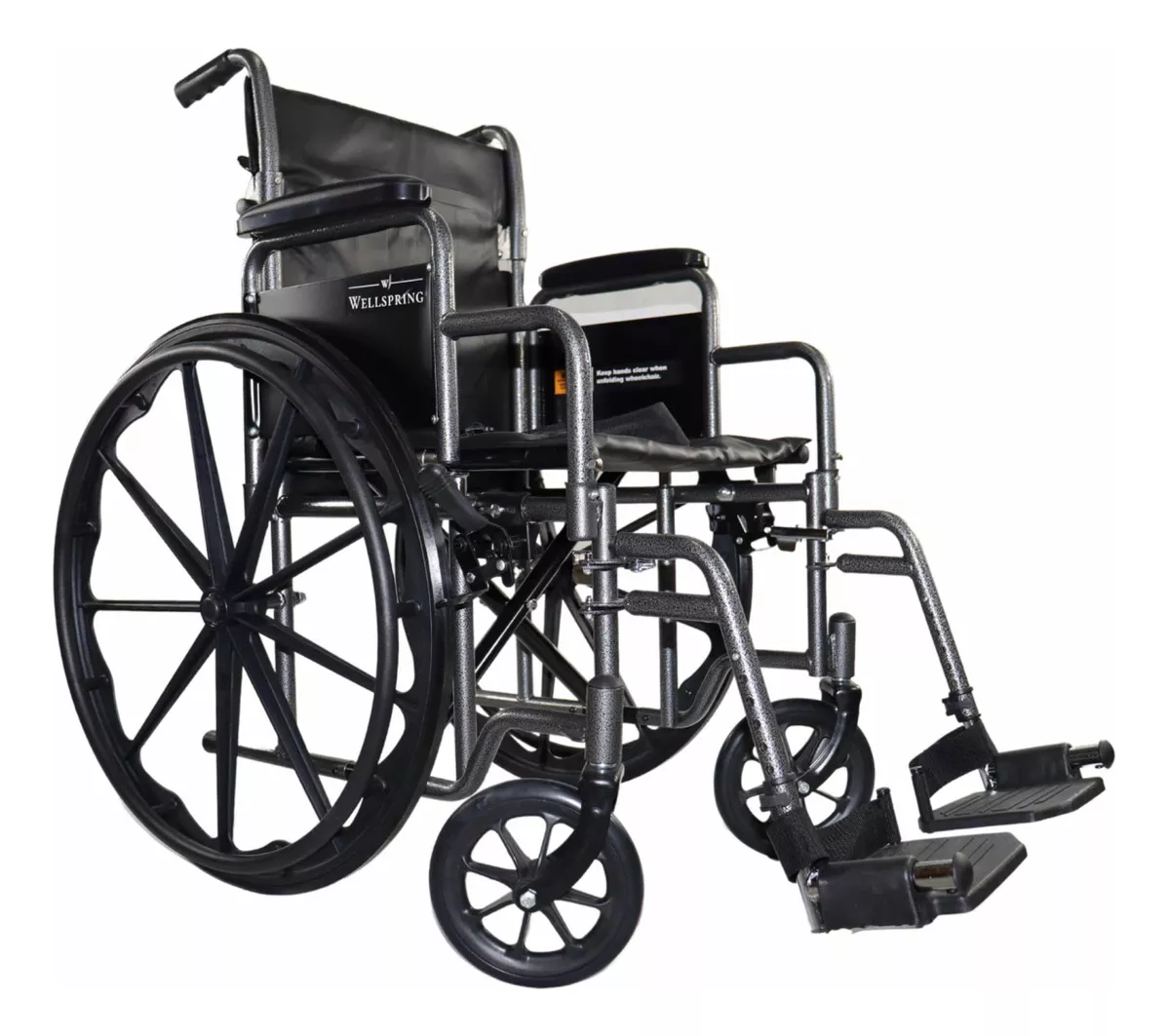 Silla De Ruedas De Lujo Plegable Alta Calidad Premium color Gris Jaspeado/Negro