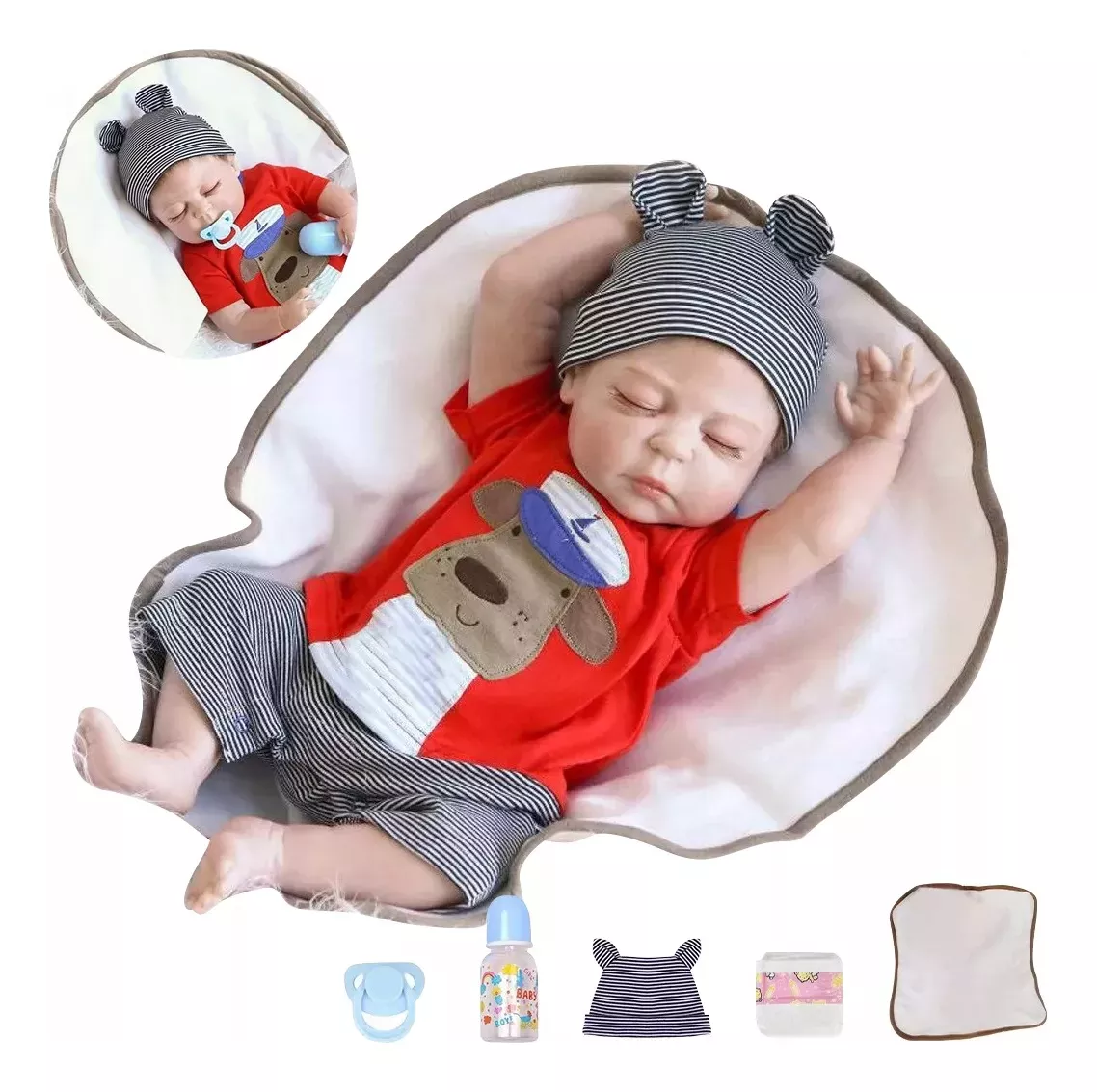 Mu&ntilde;eca Beb&eacute; Silicona Suave Juguete De Reborn Baby Para Ni&ntilde;os