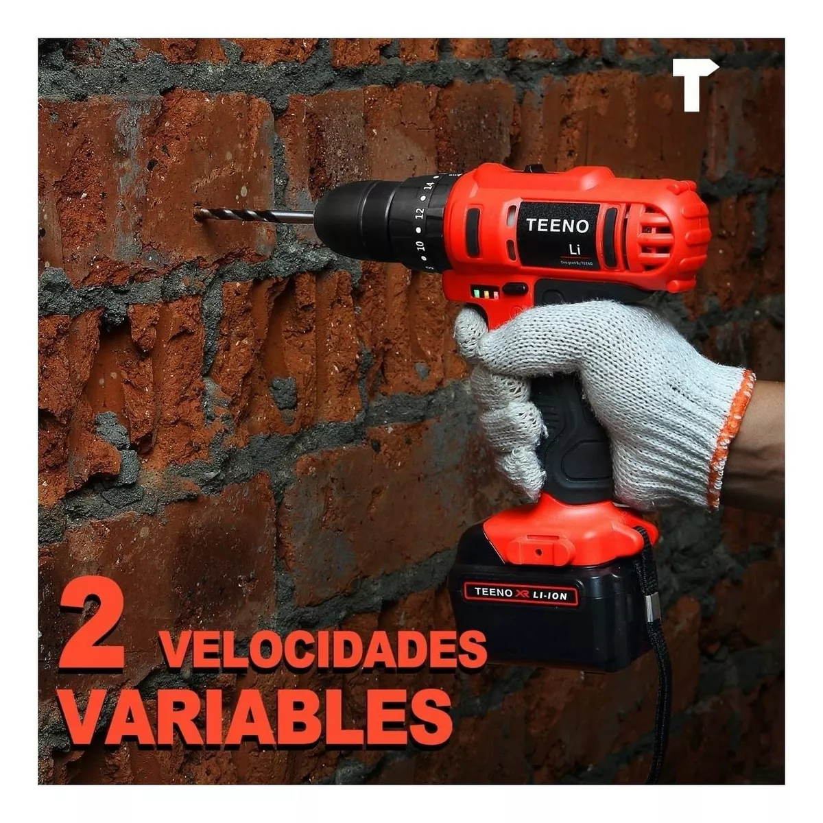 Taladro Rotomartillo Teeno 5816-25 De 21vc/2batería De 1.5ah