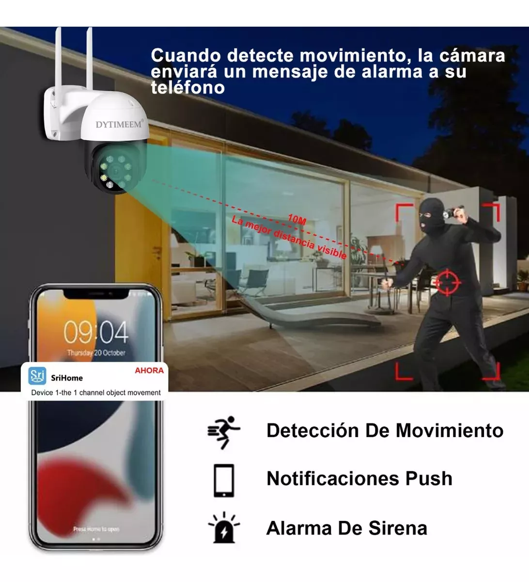 Dytimeem kit Vigilancia 4 Cámaras Ptz 1080p Y Nvr