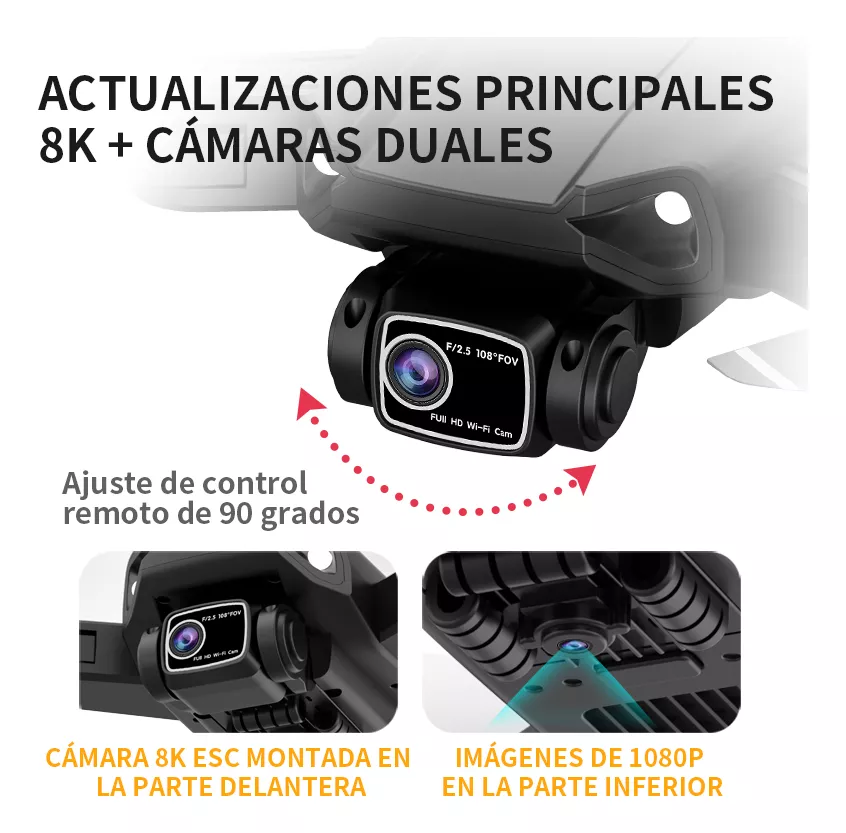 Mini Drone Con Cámara L900 Gps Fpv Profesional Control 4k Hd