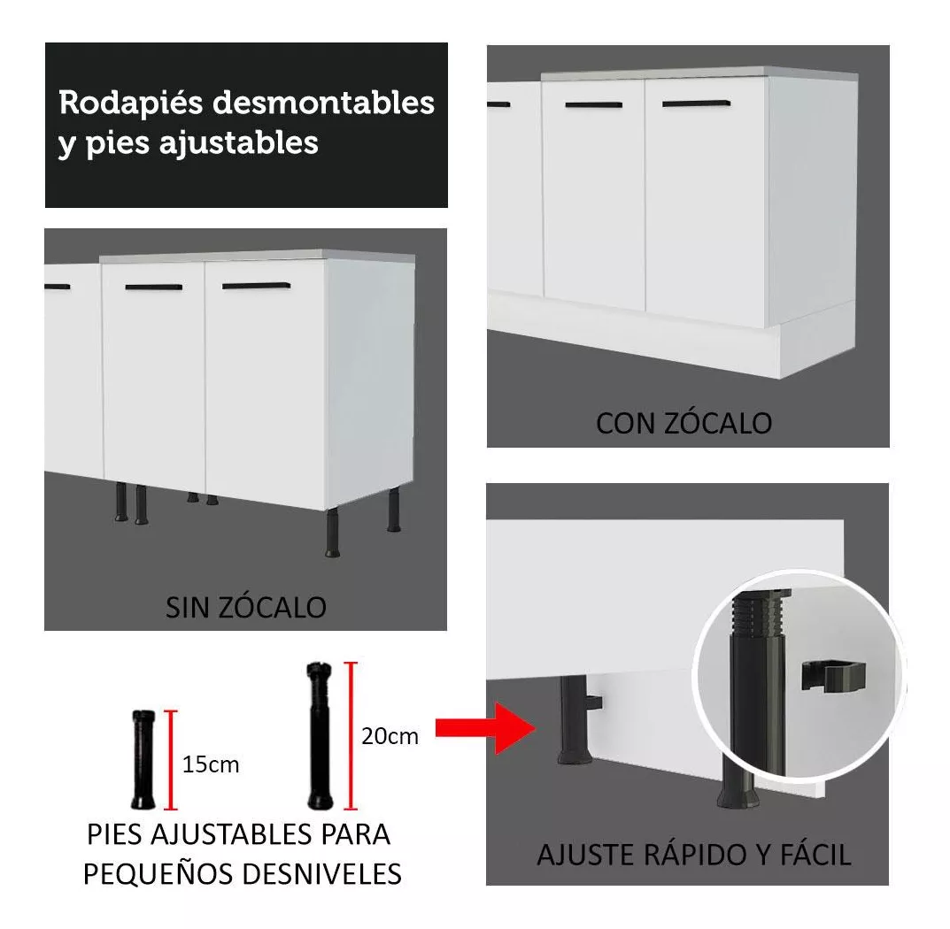 Mueble De Cocina Integral Esquinero 399cm Agata Madesa 02 B