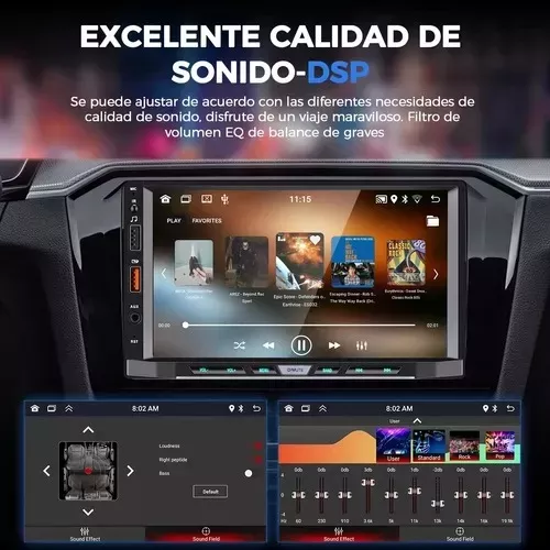 Autoestéreo Gearelec 2din Hd 4+64g Carplay Android Auto 7in bluetooth CARPLAY WIFI Radio FM Android GPS APP se puede instalar Cámara