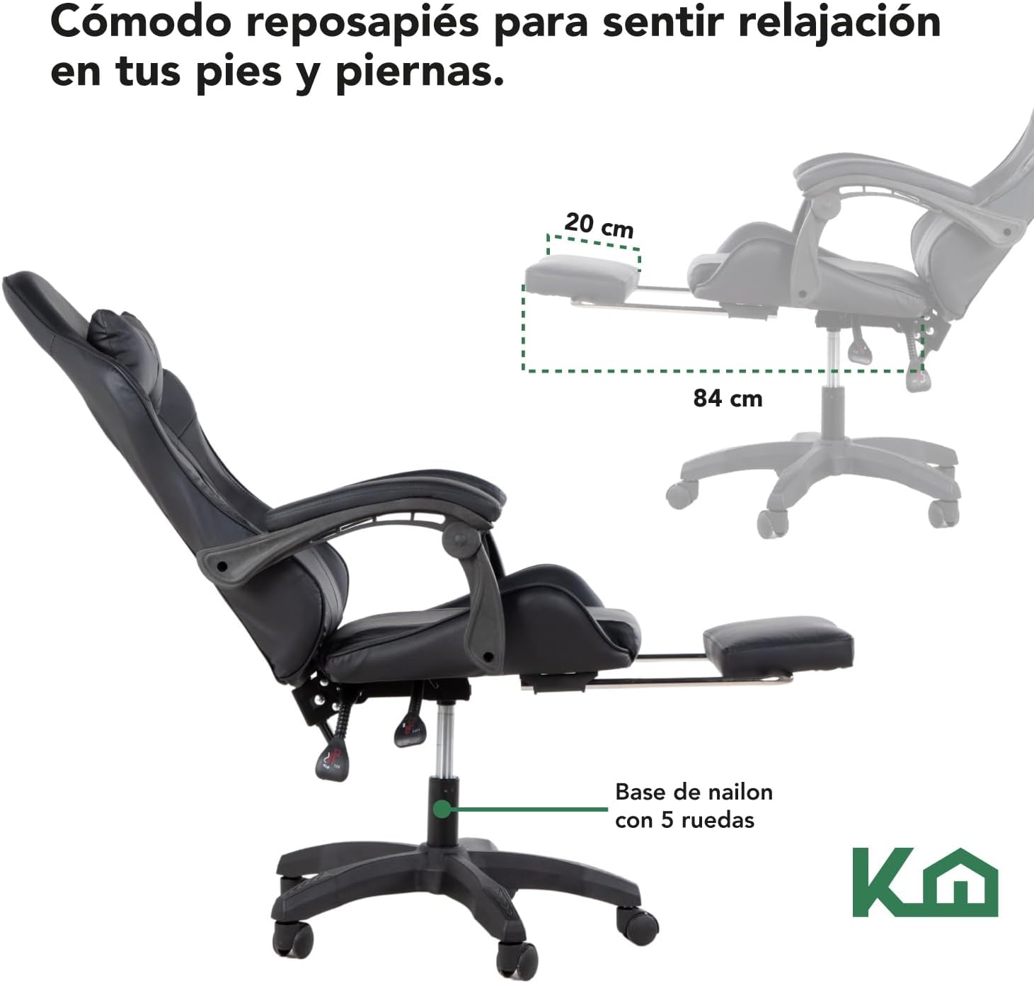 Kingshouse | Silla ergonómica reclinable para juegos