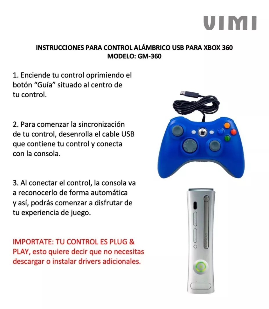 Control Para Xbox 360 Y Pc Windows Gamepad Alambrico