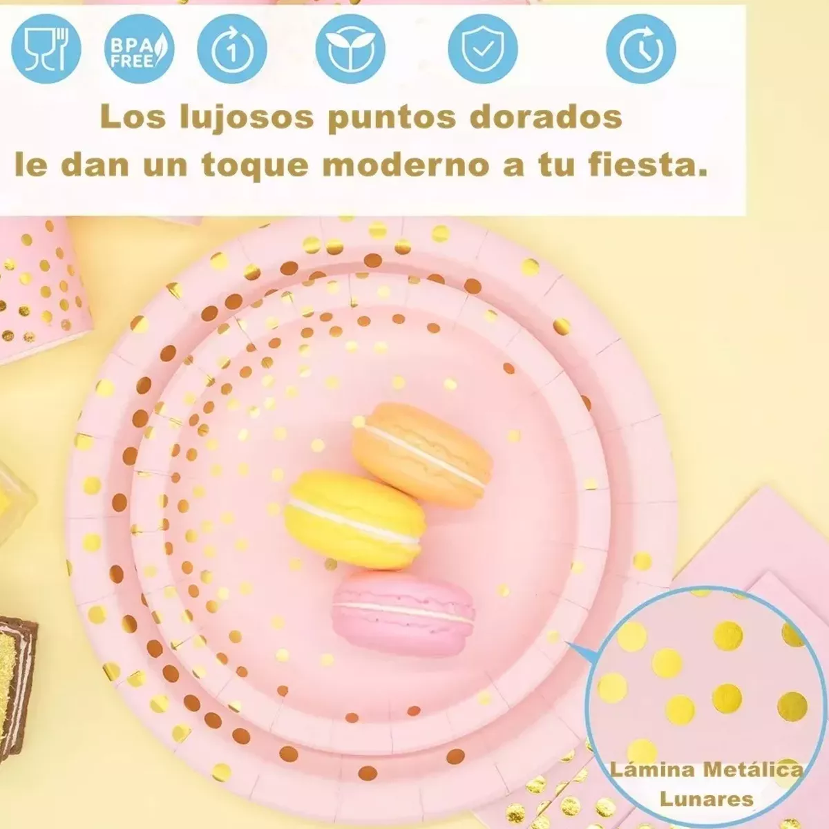 Juego De Vajilla Desechables Para Fiestas Platos 200 Pzs