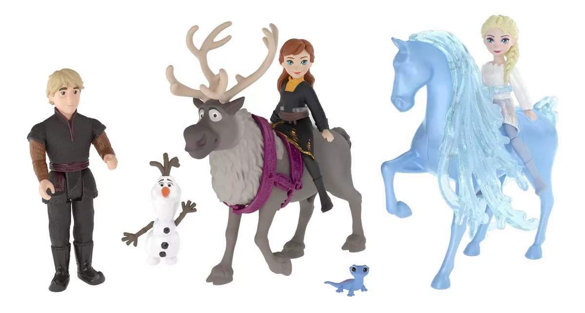 Disney Frozen Mu&ntilde;eca Set De Modas Y Amigos Con Anna Y Elsa