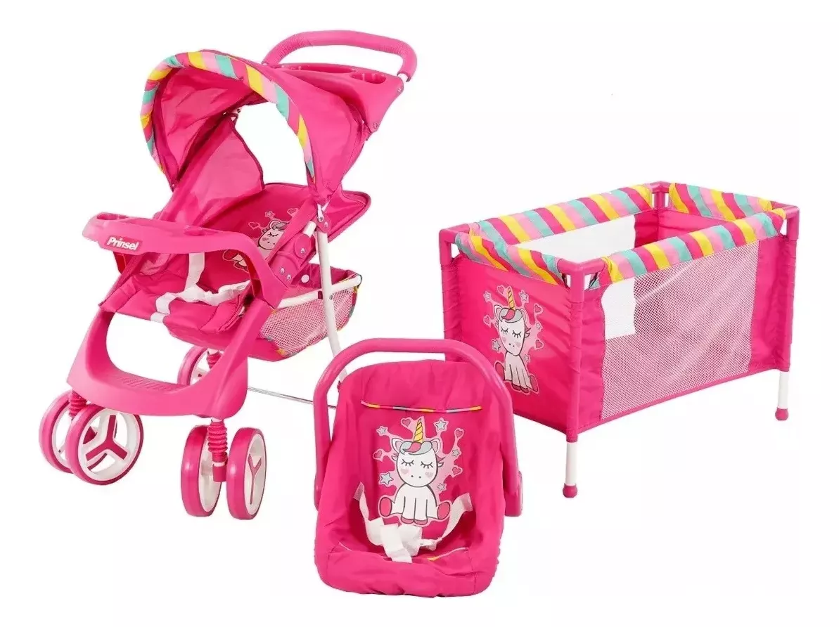 Carriola Para Muñecas Prinsel Tris Doll kit Unicornio