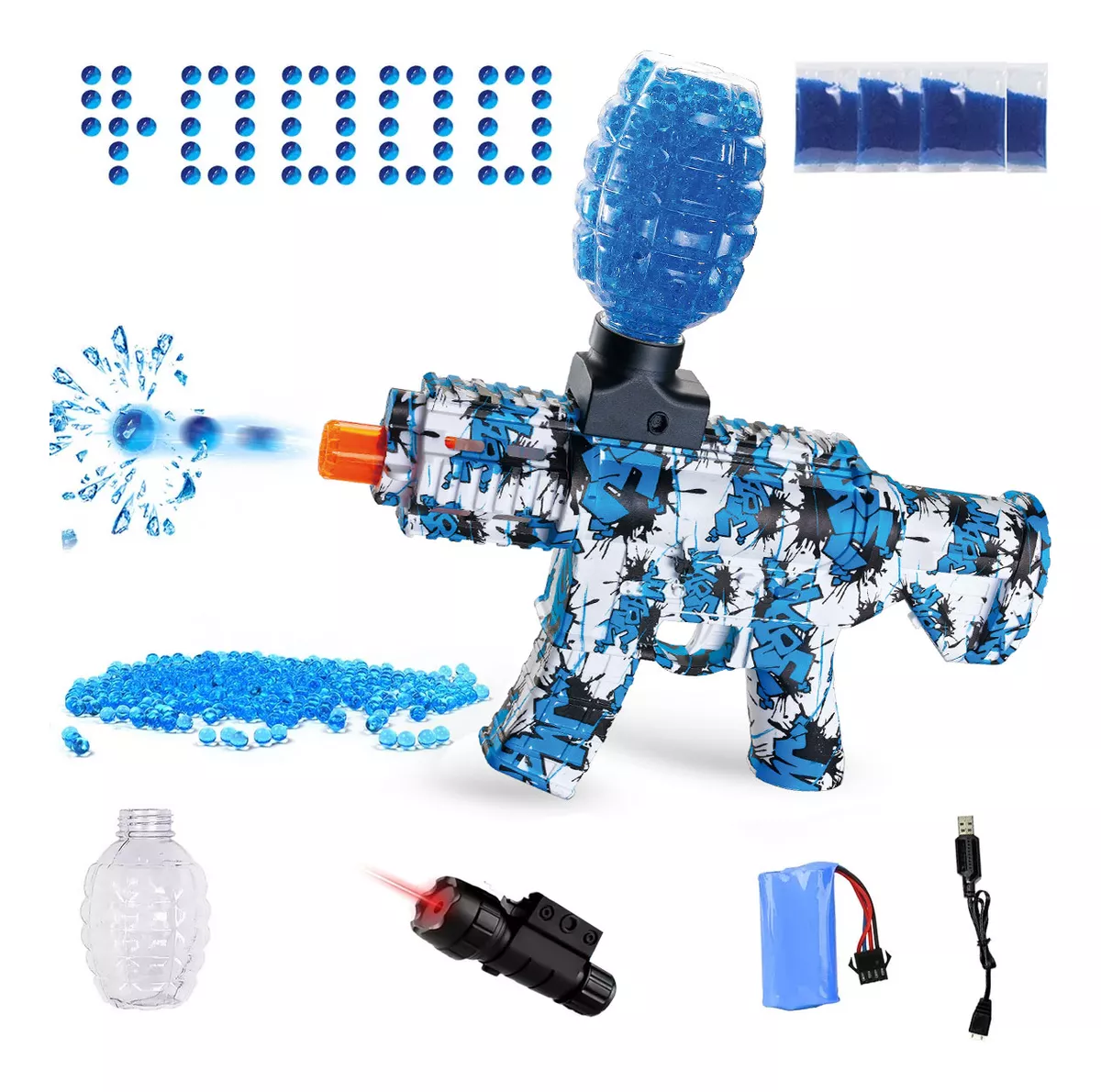 Pistola El&eacute;ctrica De Juguete Para Ni&ntilde;os Hidrogel Dardos M416