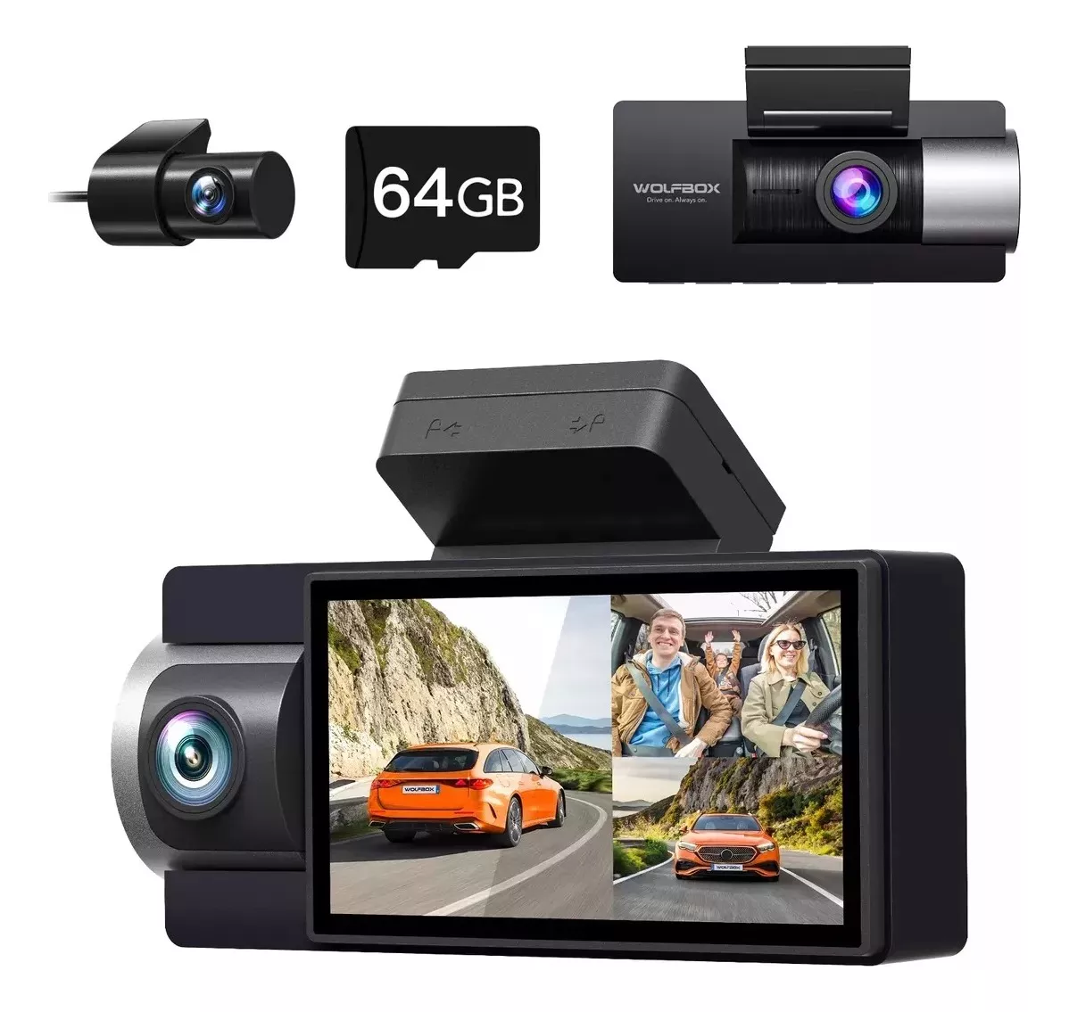 Wolfbox I17 C&aacute;mara Para Auto 4k 3 C&aacute;maras Dashcam Wifi Gps