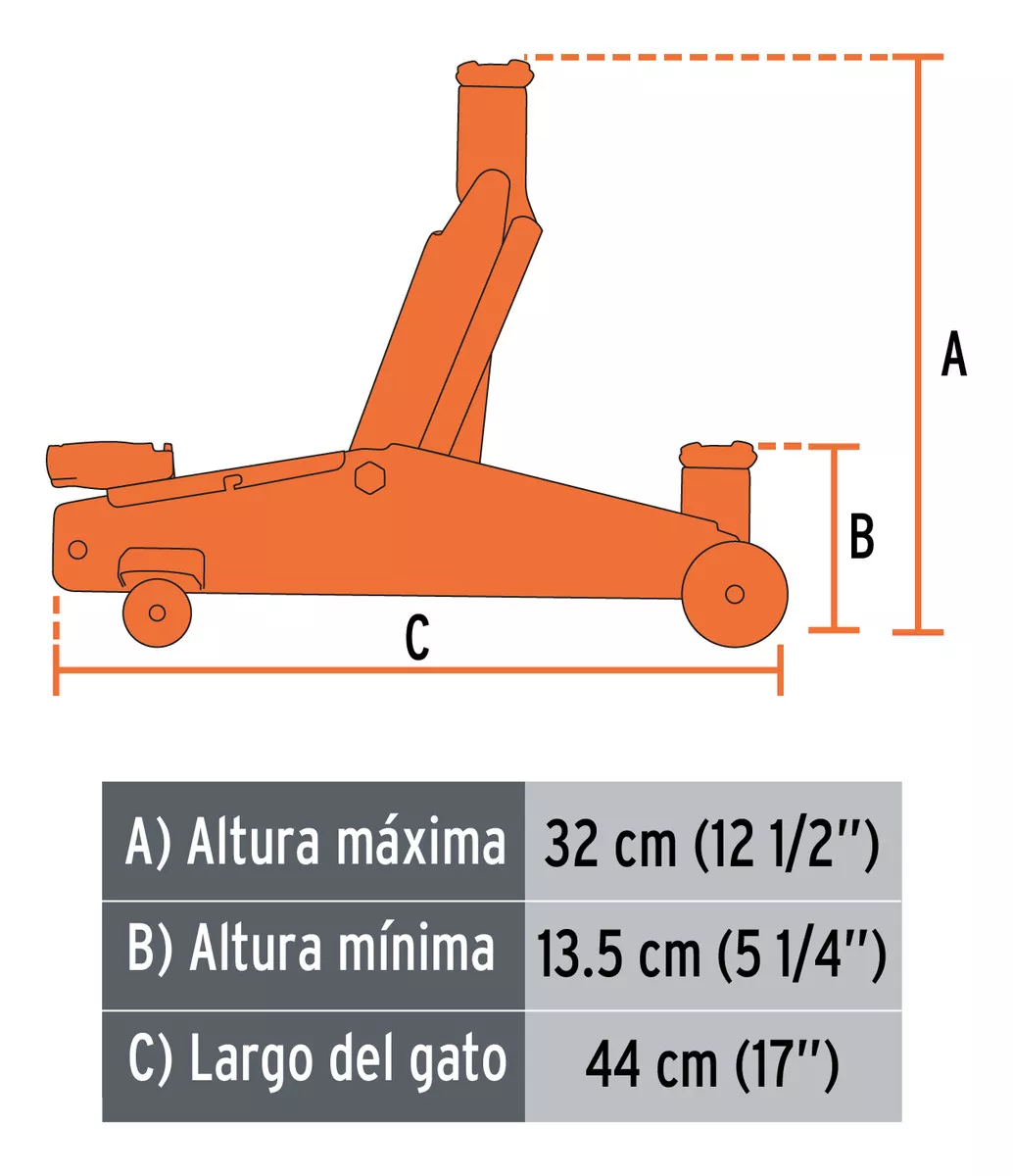 Gato De Patín 2 Toneladas 30 movimientos Truper GAPA-2E