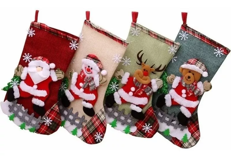 Botas De Navidad Para Colgar, 4 Pz, Para Decoraci&oacute;n Navide&ntilde;a