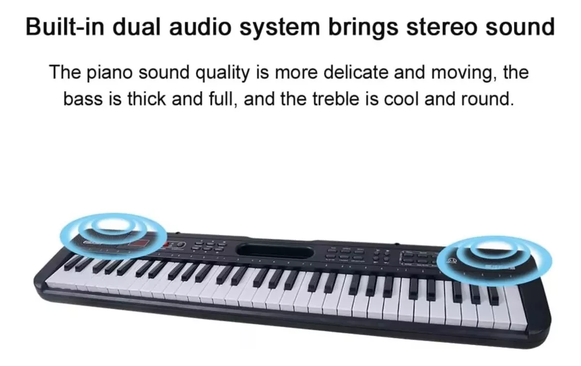 Teclado Musical Electrónico Roll-up Plegable 61 Teclas Negro