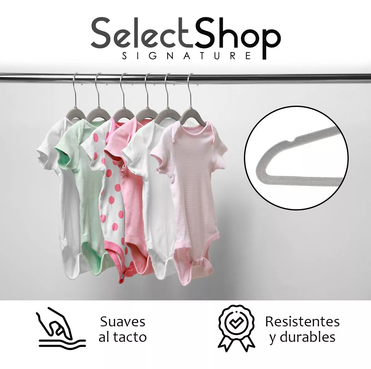 Set 50 Ganchos Perchas Ropa Infantil Niños Alta Calidad