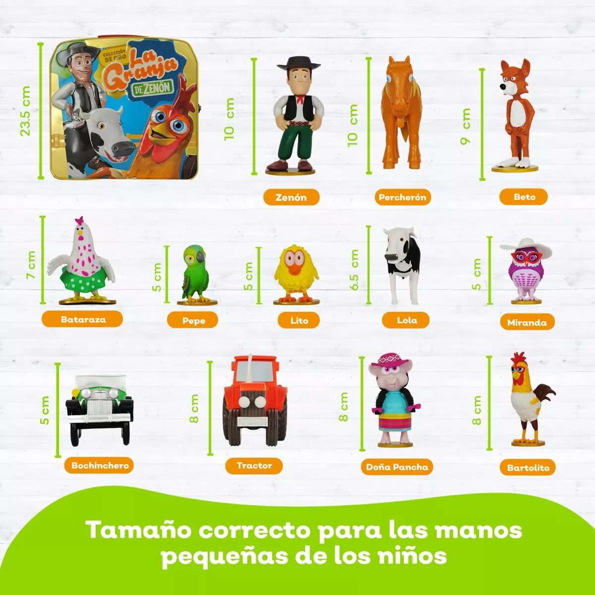 La Granja De Zenon 12 Figuras De Juguete + Lonchera Metálica