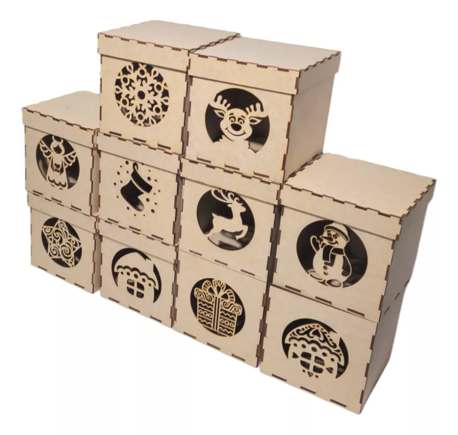Cajitas Navide&ntilde;as 50pz Para Dulceros O Colaci&oacute;n 12x12x12cm