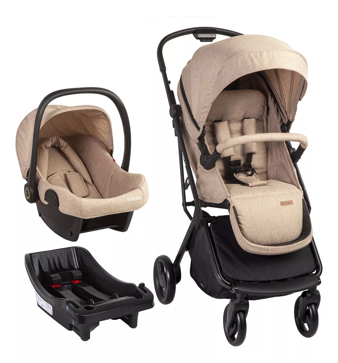 Carriola Portabebe Bebesit Swift360 Carriola Baston Plegable color Negro color del chasis Negro