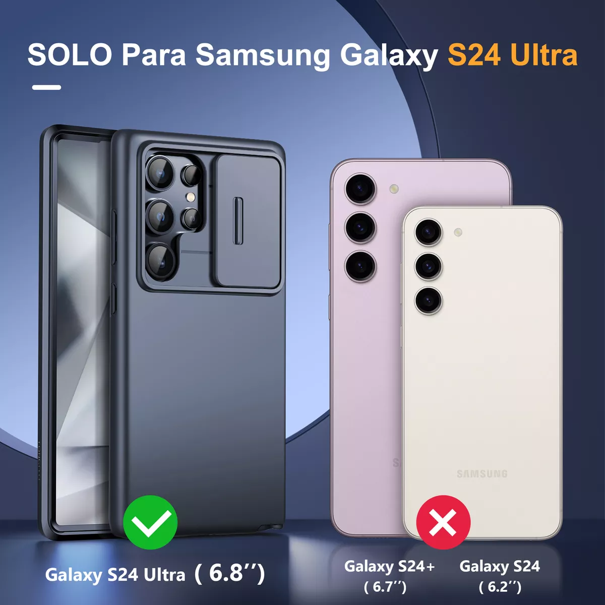 Funda Para Samsung S24 Ultra + Deslizante Cámara funda 2 Mica