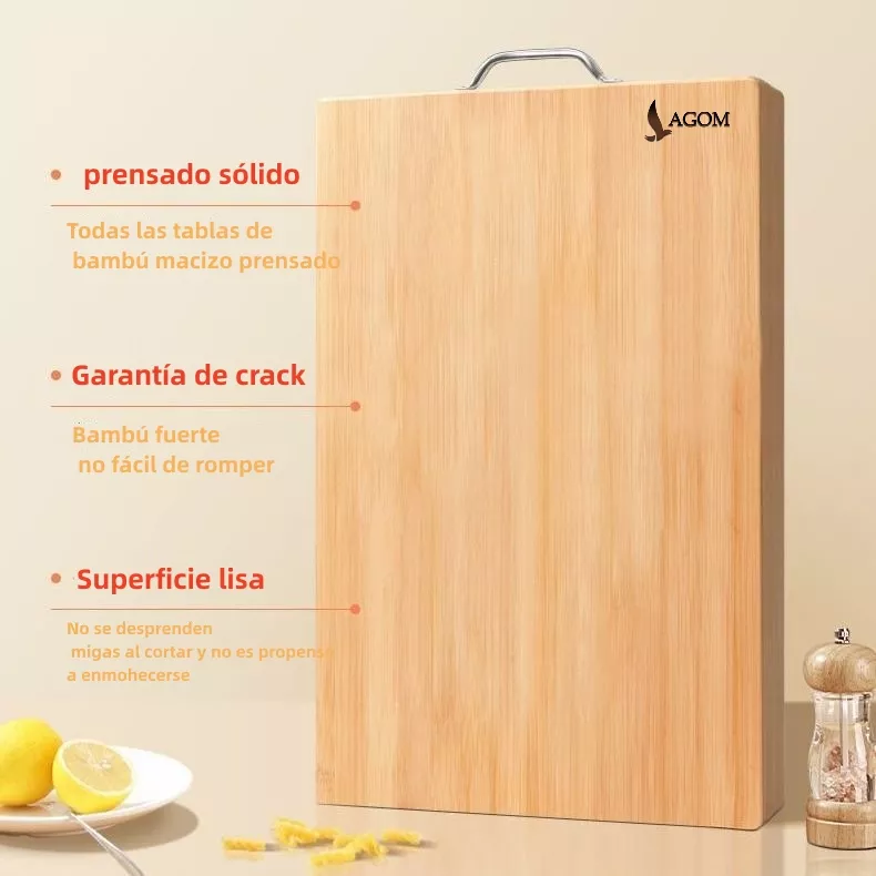 Lagom Paquete 3pz Tabla De Bambú Madera Para Picar Alimentos Asa 38x28 34x24 30x20 Fácil Limpieza E Higiene Cómodo Diseño De Suspensión Duradera Y Resistente