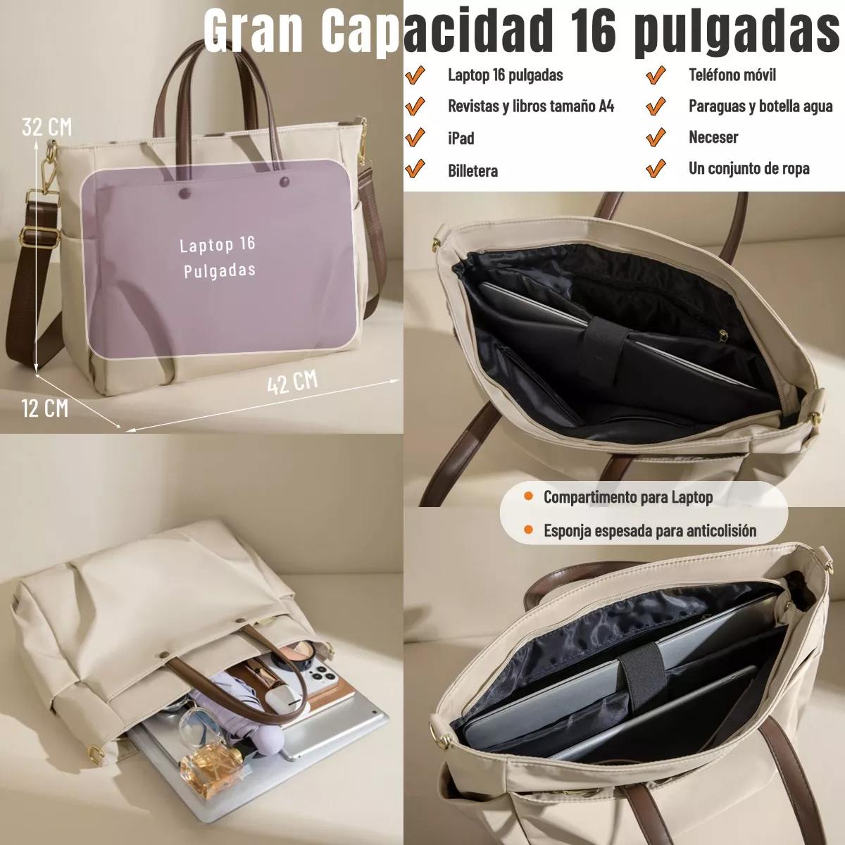 Bolsa Para Laptop Mujer Maletin The Tote bolsa Bandolera 16in