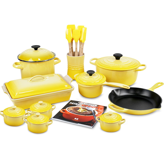 Exclusivo juego de utensilios de cocina de hierro fundido de 20 piezas