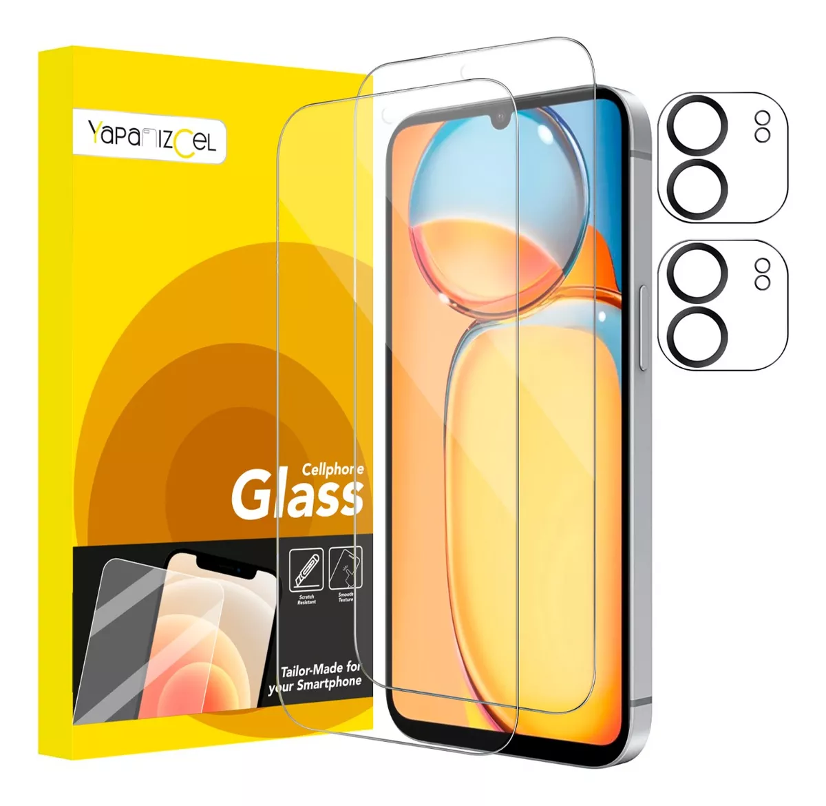 paquete 2 Unidades Mica Cristal Templado + 2 Micas Para Cámara