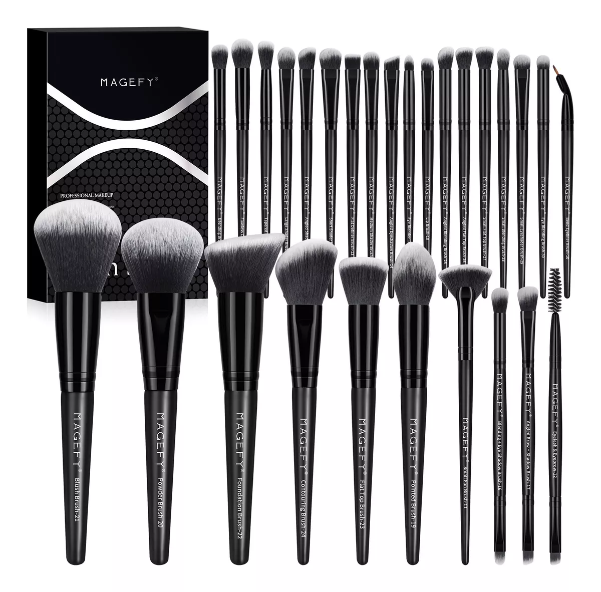 Set 28 Brochas De Maquillaje Profesional Con Estuche Brocha