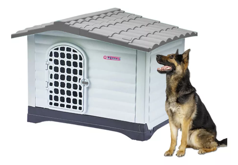 Casa Para Perro Grande Con Puerta Y Doble Acceso Ventilada