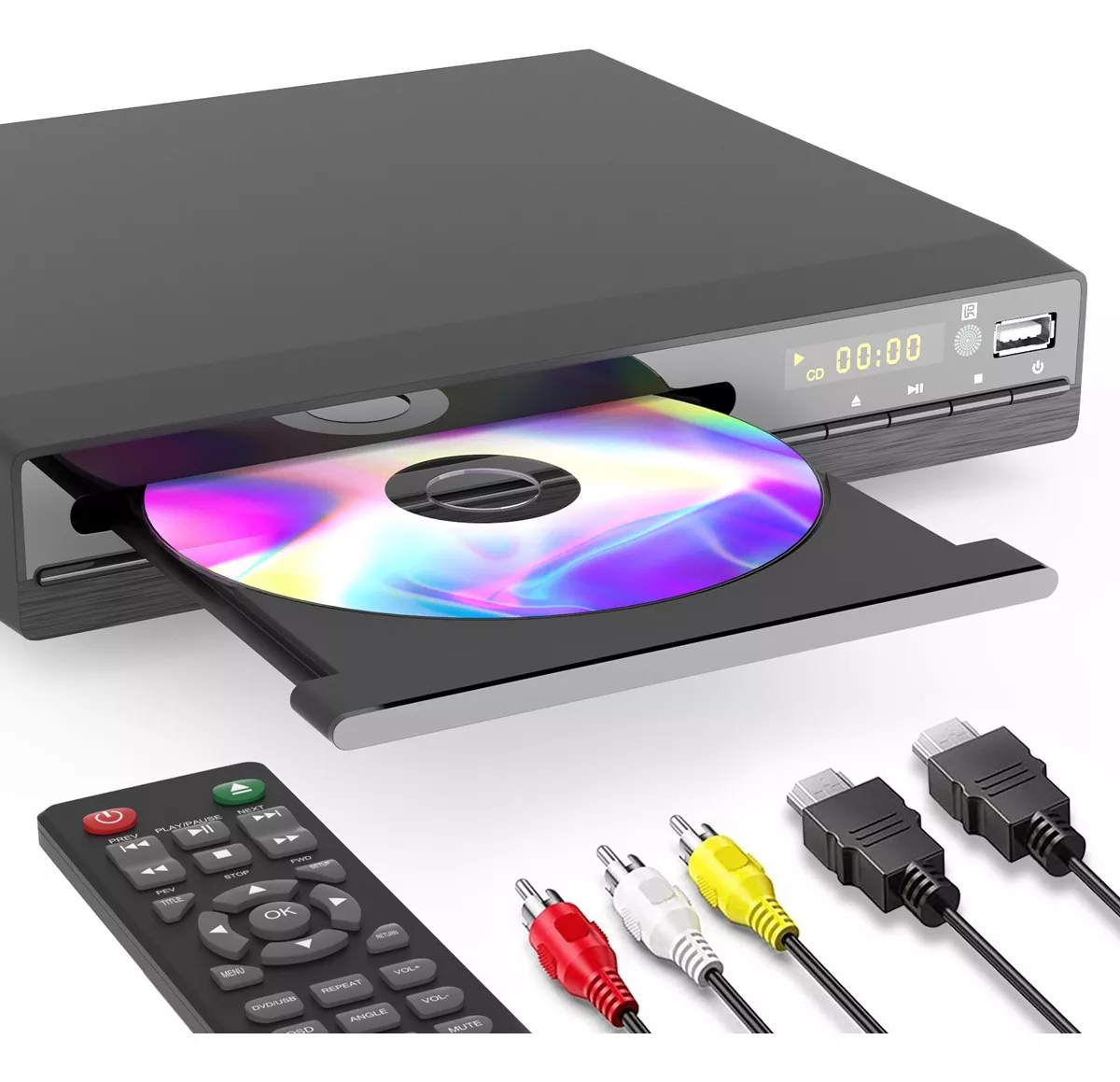 Reproductor De Dvd Hd 1080p Para Tv Con Hdmi Usb Av 100-240v