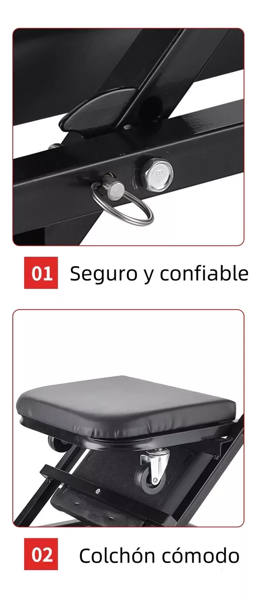 Cama Deslizante Mecanico De 36 Pulgadas 150kg 6 Ruedas Negro