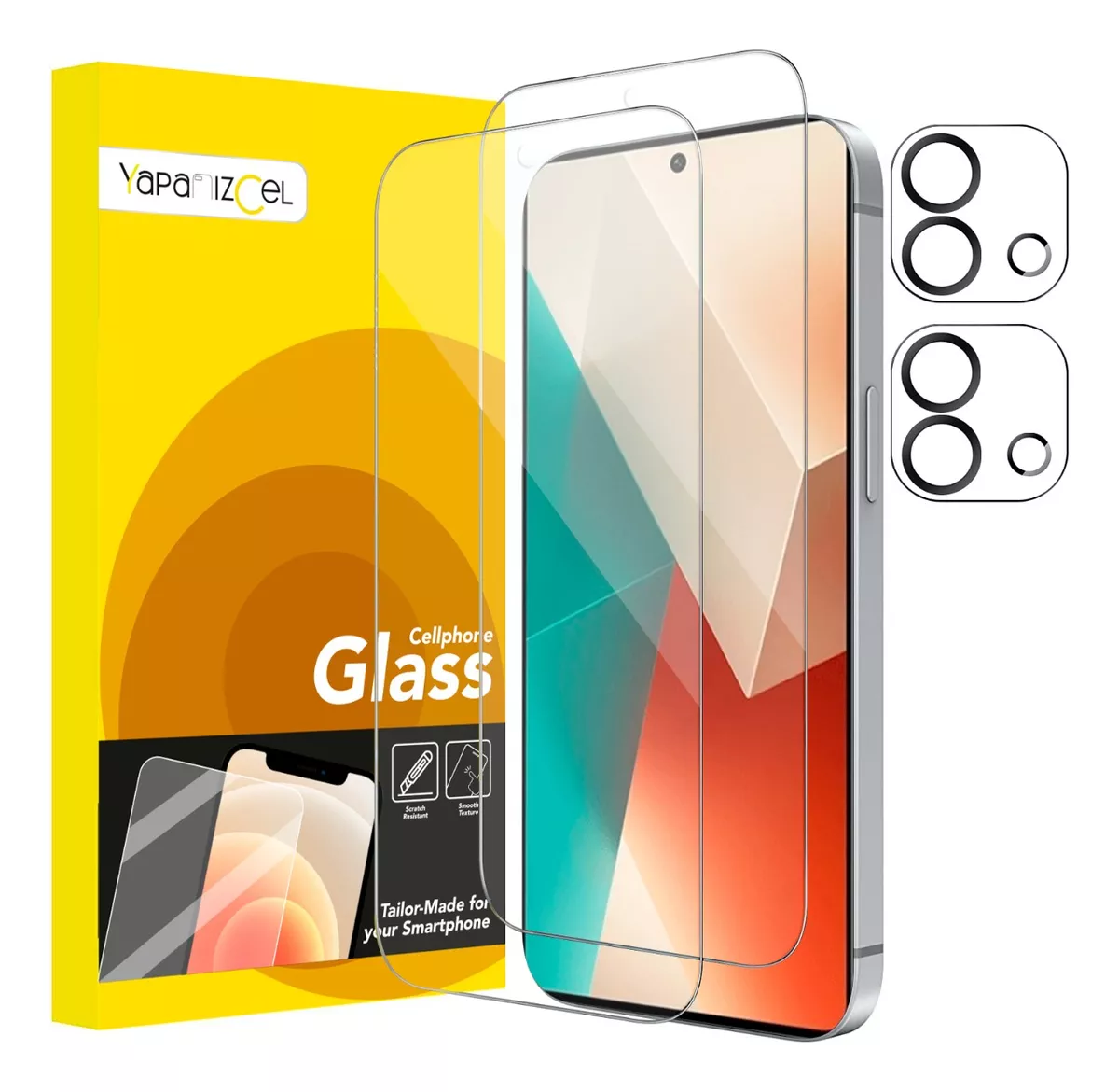 paquete 2 Unidades Mica Cristal Templado + 2 Micas Para Cámara