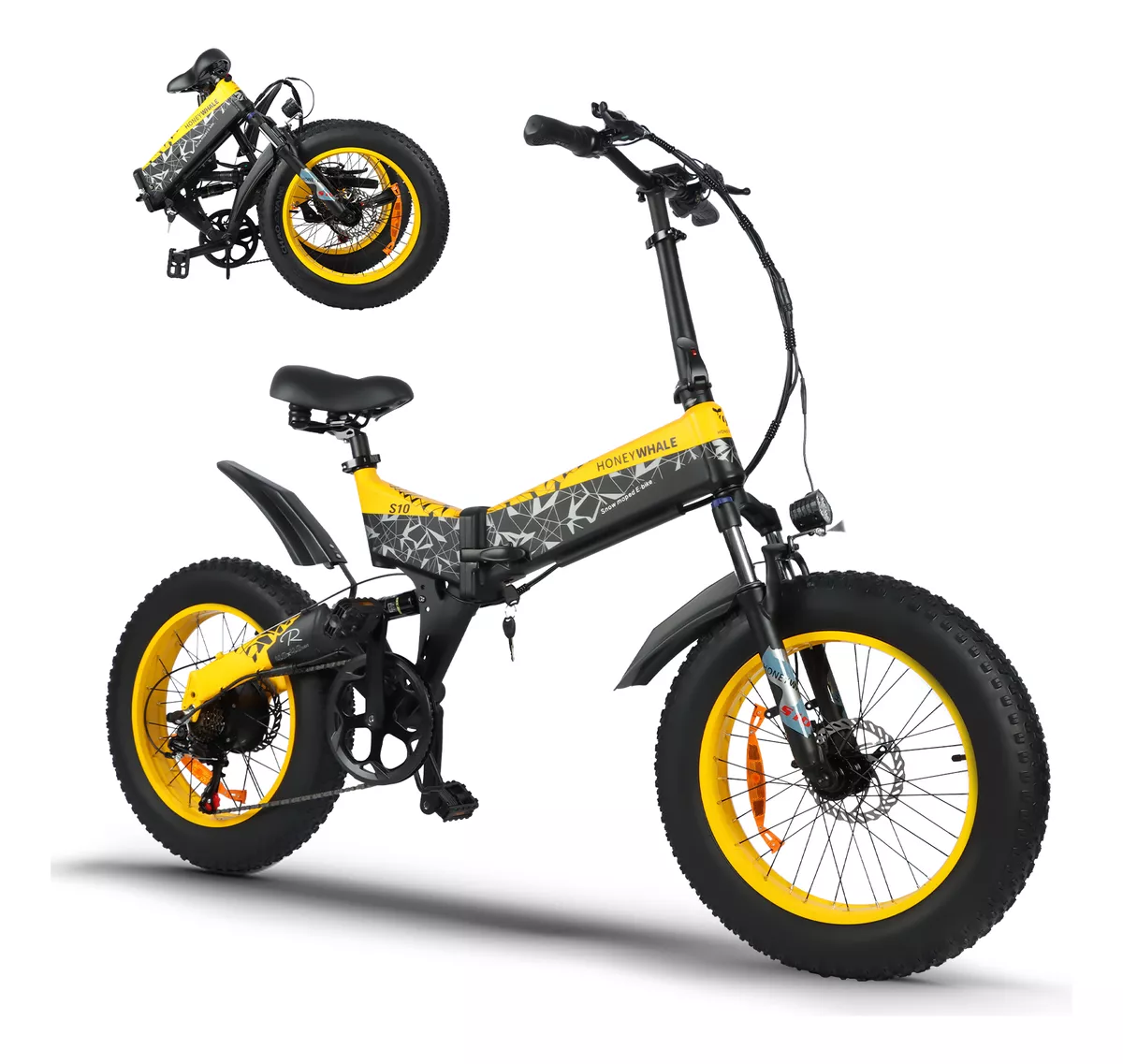 Honey Whaale Bici Eléctrica S10 Plegable P/adultos 45km/h