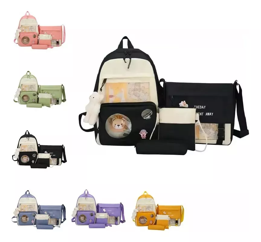 Mochilas Escolares Niño Para Niñas Set De 4 Piezas.