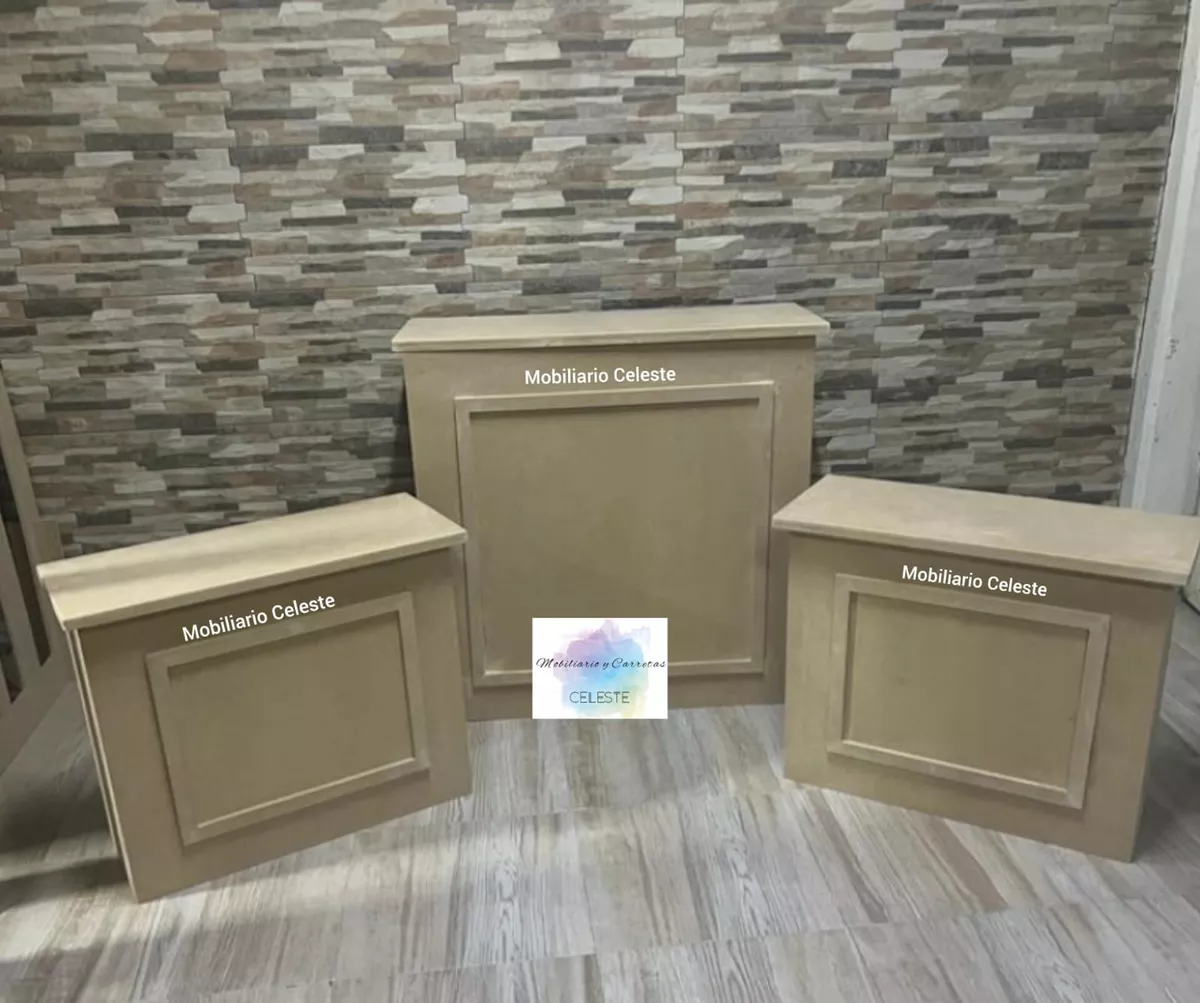 kit 3 Mesas Abatibles Candy Bar Mdf