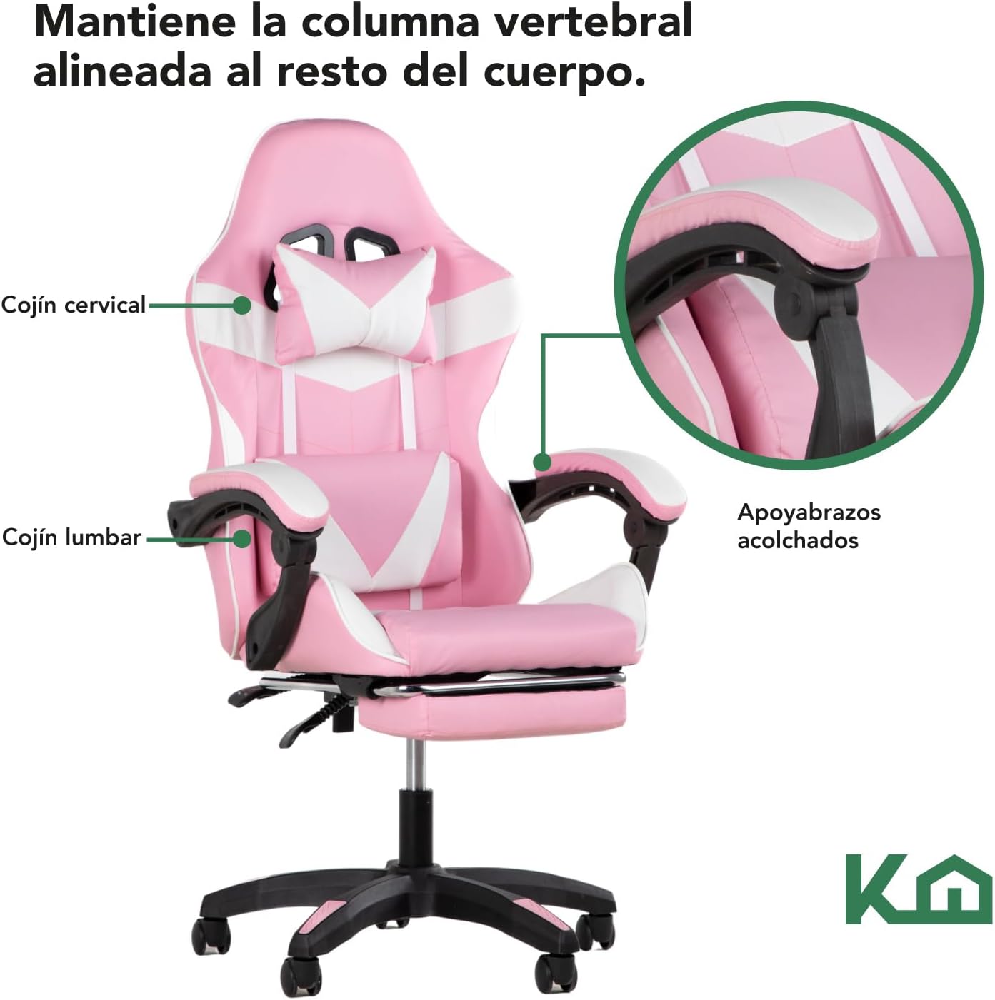 Kingshouse | Silla ergonómica reclinable para juegos