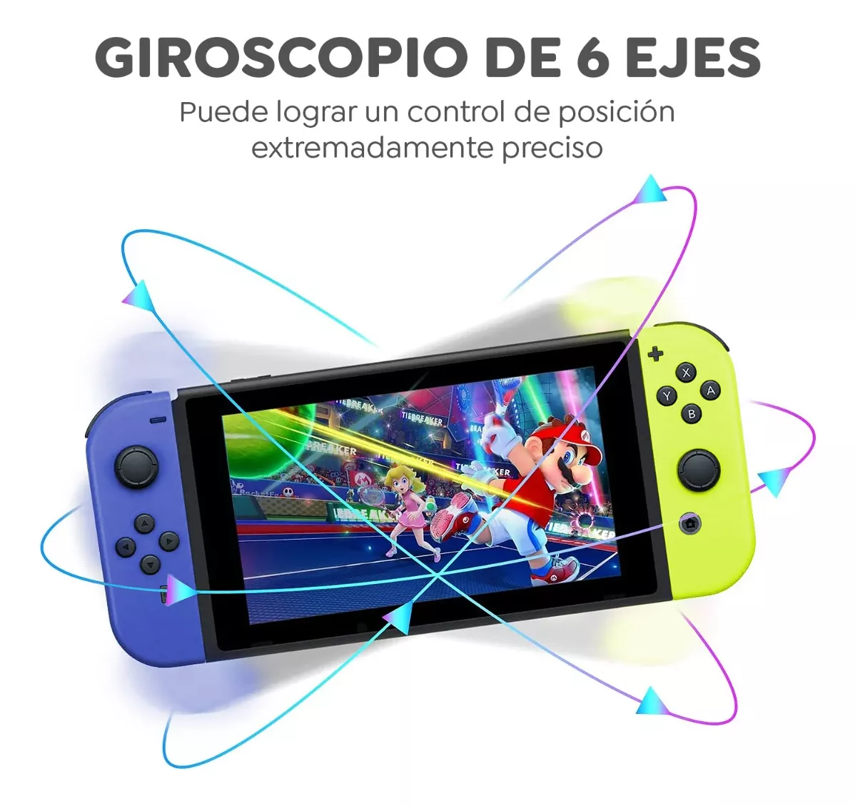Control joystick inalámbrico Nintendo Switch Joy-Con (L)/(R) LED RGB azul/amarillo neón