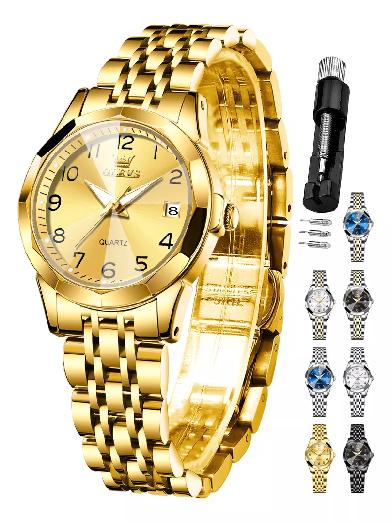 Olevs Reloj Para Mujer Luminoso Impermeable Cuarzo Dama 9931
