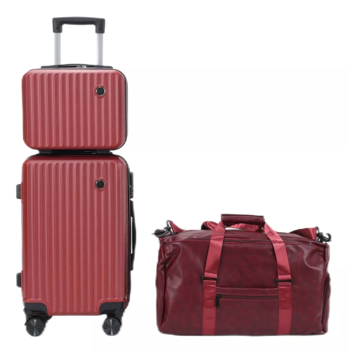 Set Maletas Rígidas kit Viaje Mano Avion 20in 4 Ruedas 360°