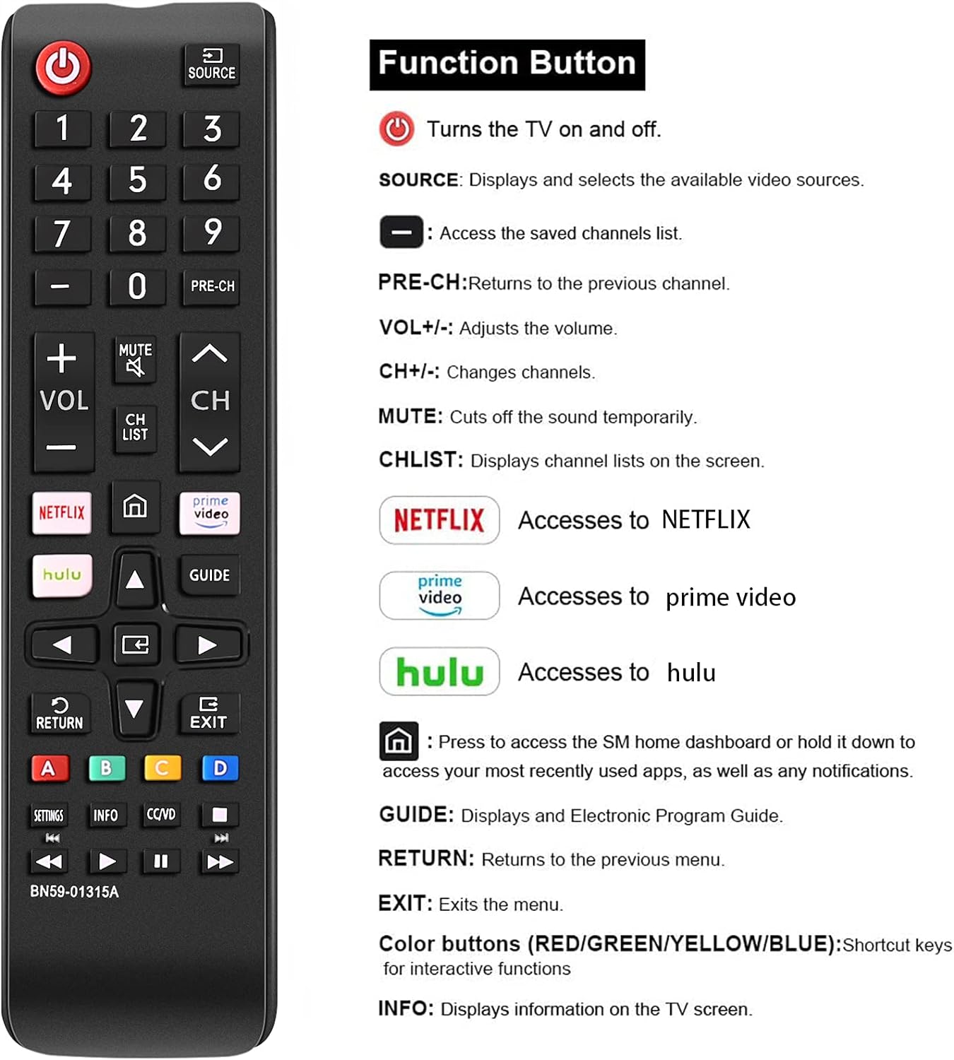 Newest Universal Remote Control para All Samsung TV Remote Compatible All Samsung LCD LED HDTV 3D Smart TVs Models
