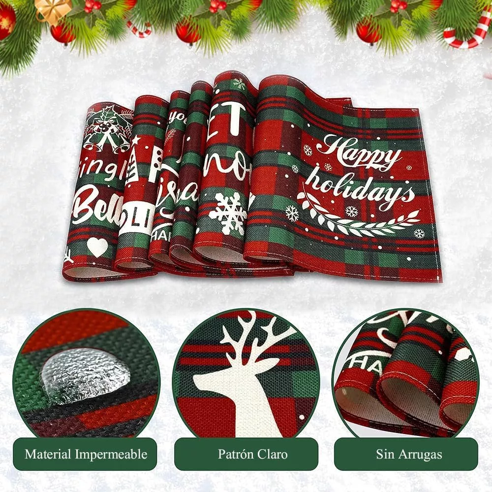 Manteles Individuales Antideslizantes Para Restaurante 6 Pcs