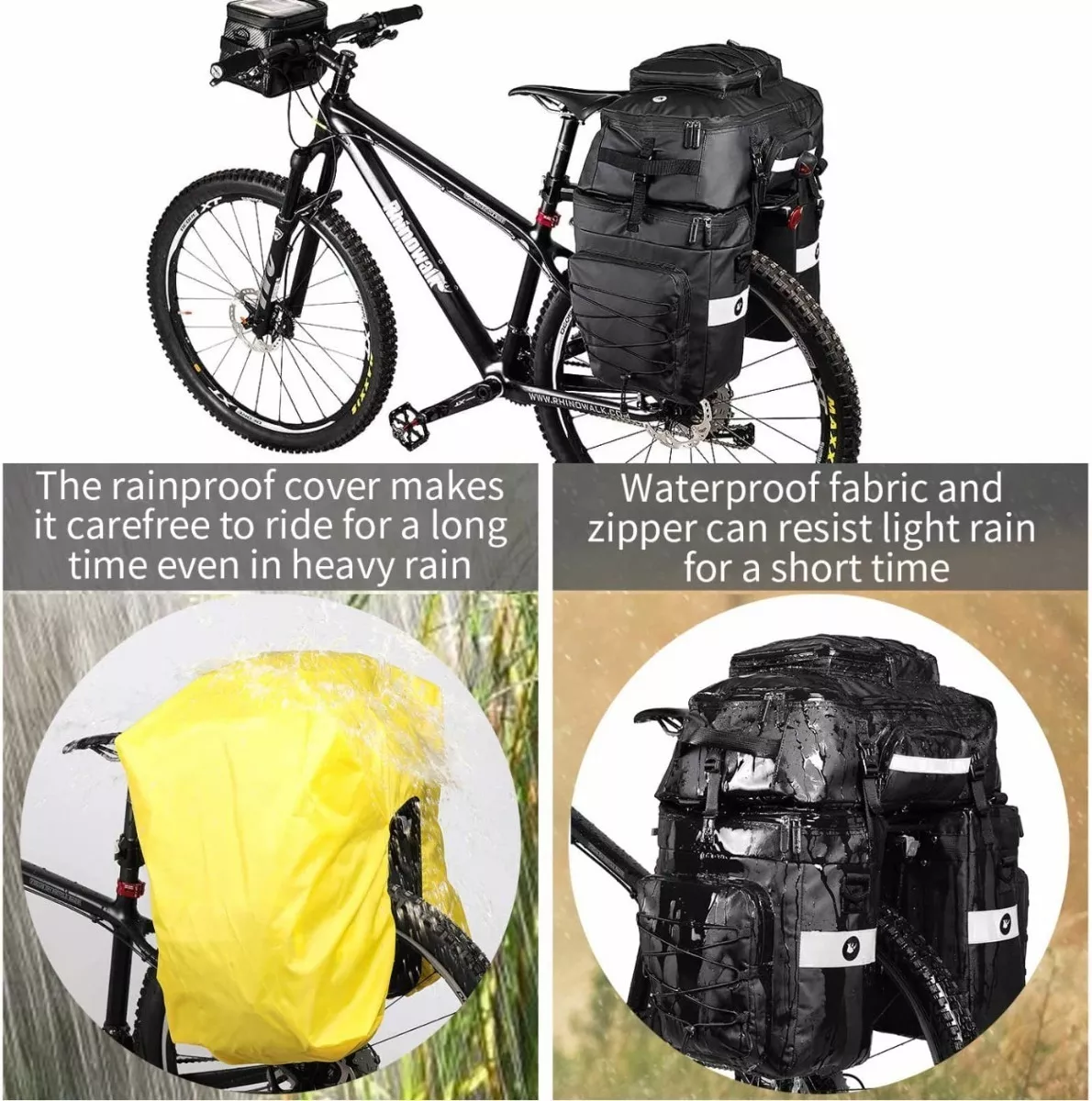kit 3 Maletas Moto Impermeables 75lt Mochila Equipaje Bolsas