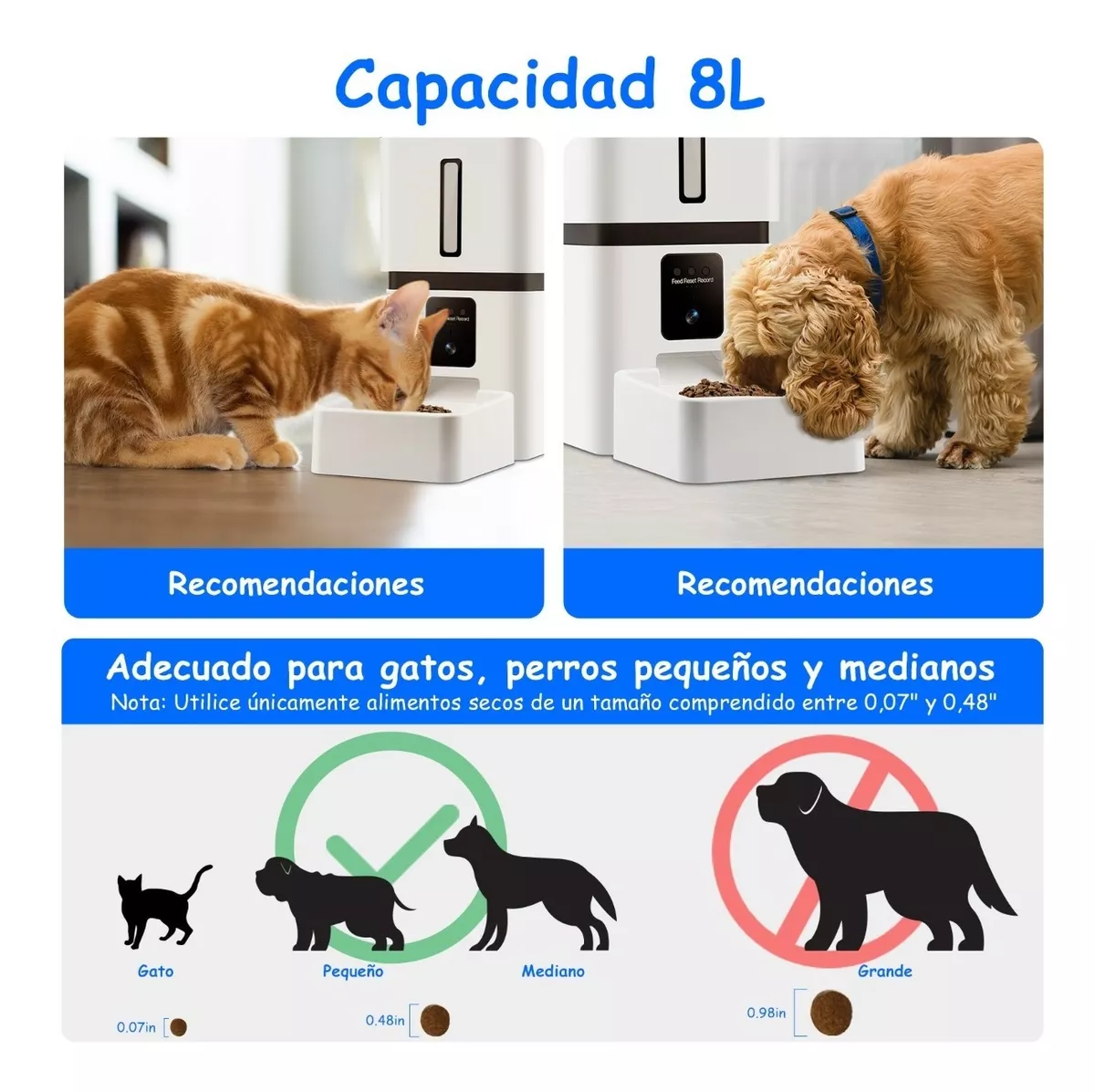 Comedero Automatico 8l Perro Gato Con Cámara 2.4/5g Wifi App