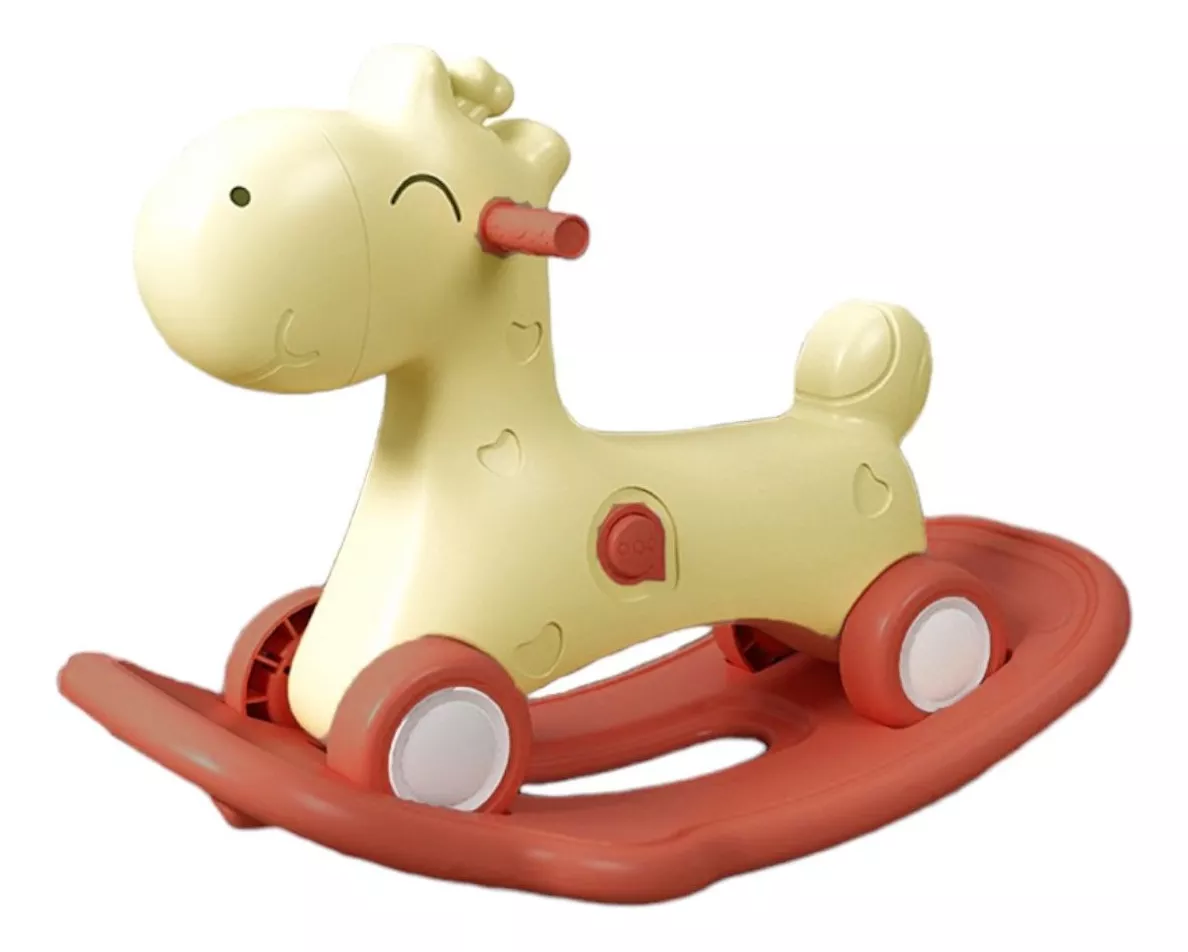Juguete Caballo Mecedora 2 En 1 Montable Para Ni&ntilde;os Peque&ntilde;os color Rosa/crema