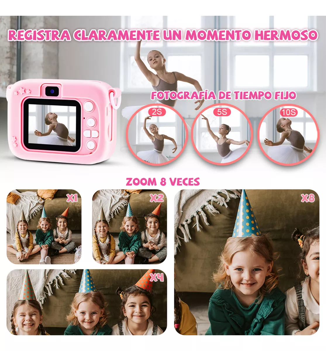 Cámara Digital Niños Video Y Fotos 1080p Doble Lente 9600w