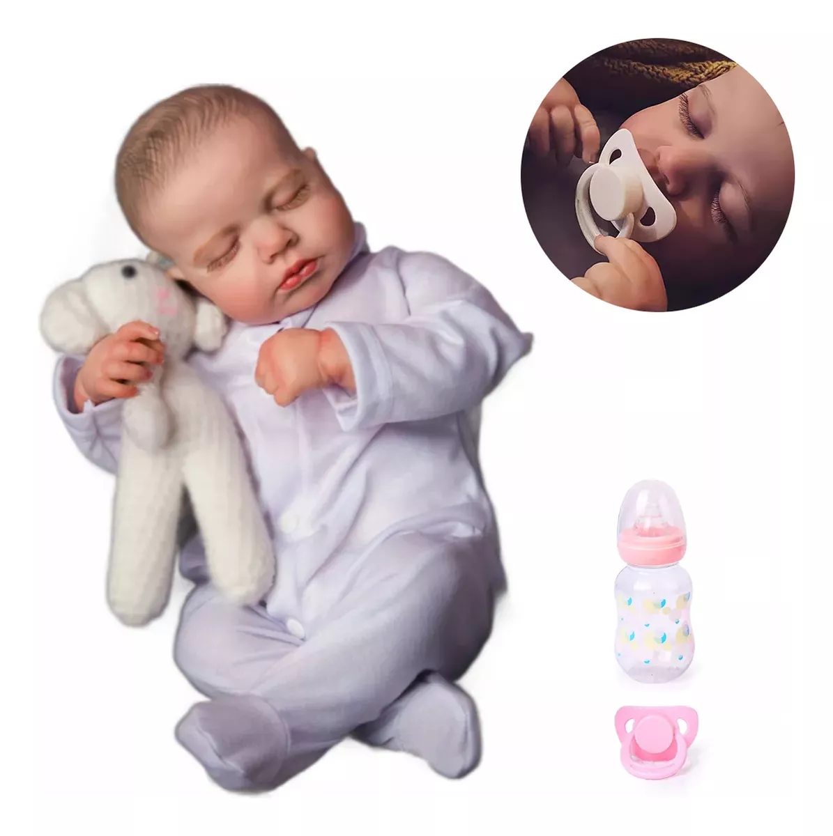 Mu&ntilde;eca Beb&eacute; Reborn Silicona Y Algod&oacute;n Ni&ntilde;a 50cm Mejor Regalo
